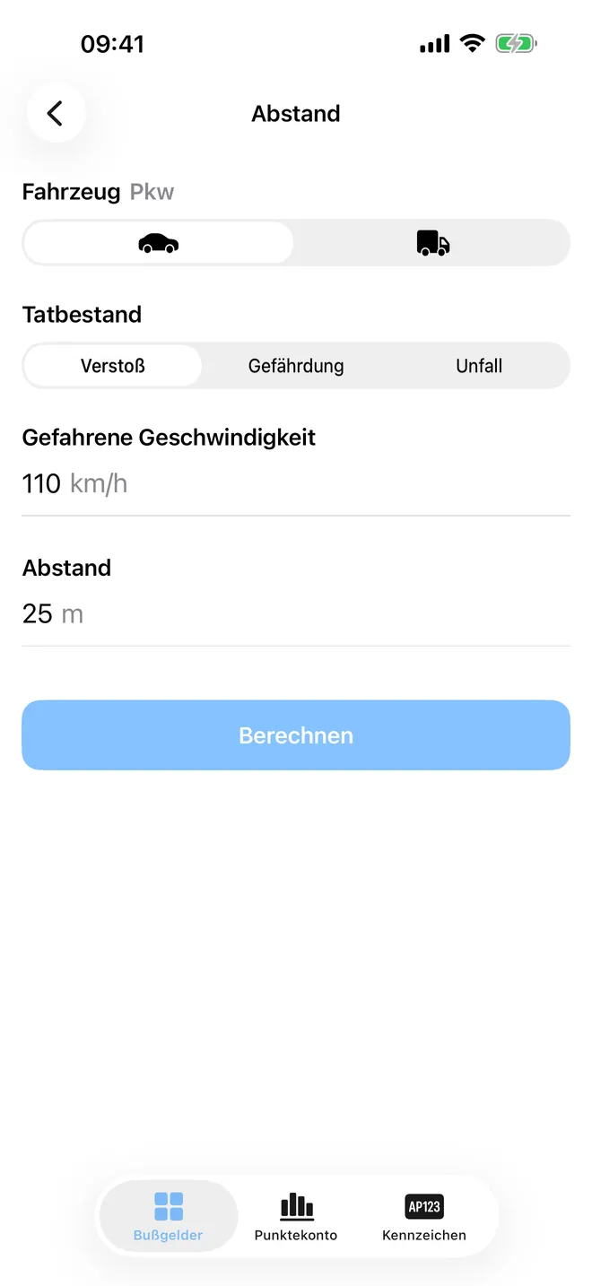 iBußgeld – Abstand