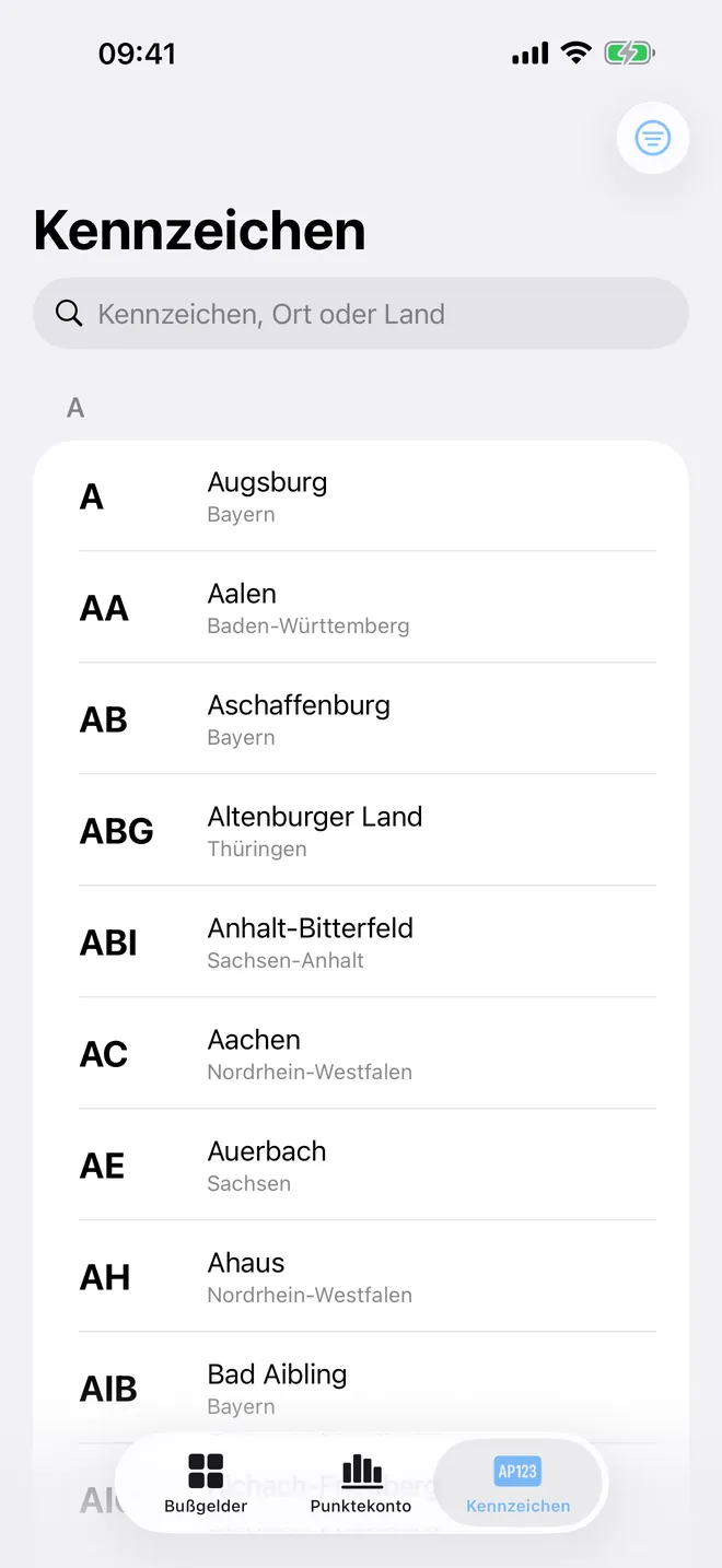 iBußgeld – Kennzeichen