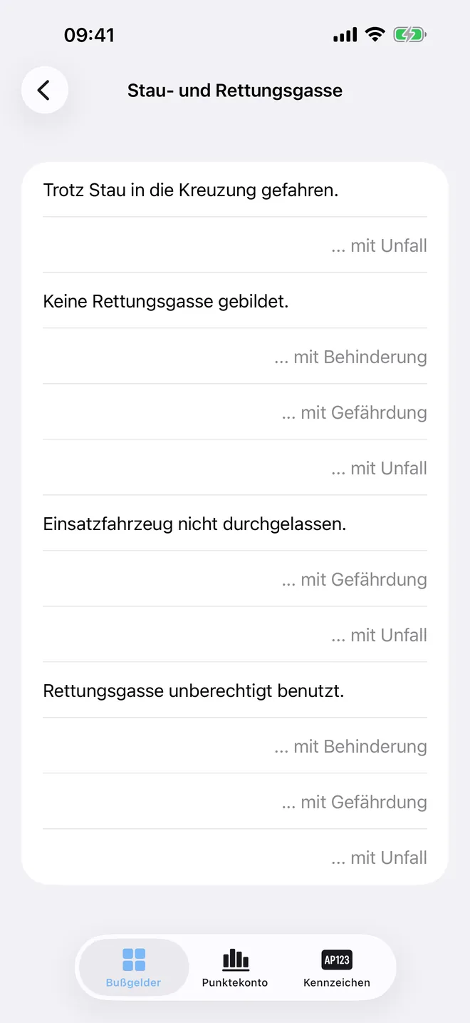 iBußgeld – Rettungsgasse